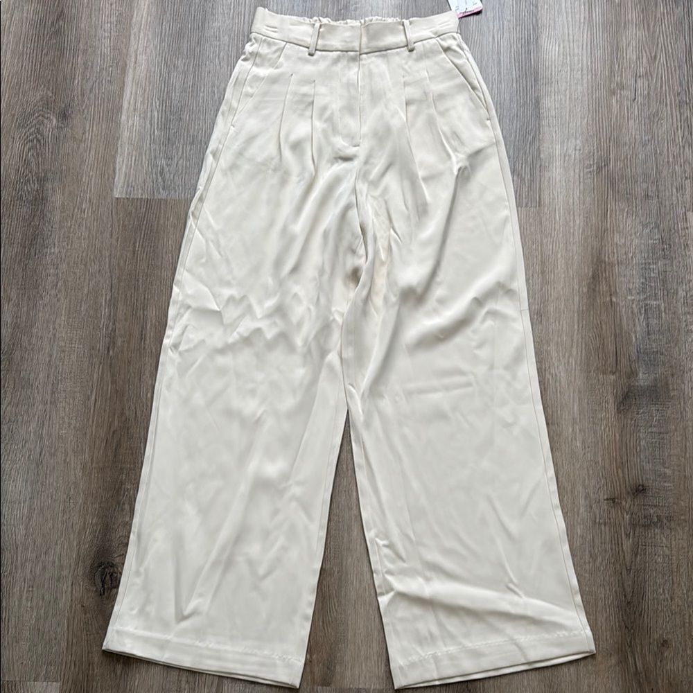French Connection Cream Trousers Wide Leg